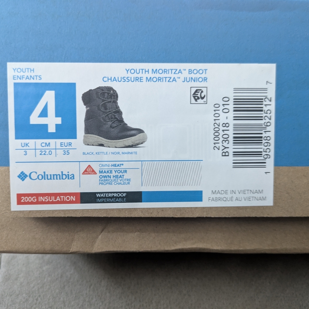 Columbia Youth Moritza Black Boots